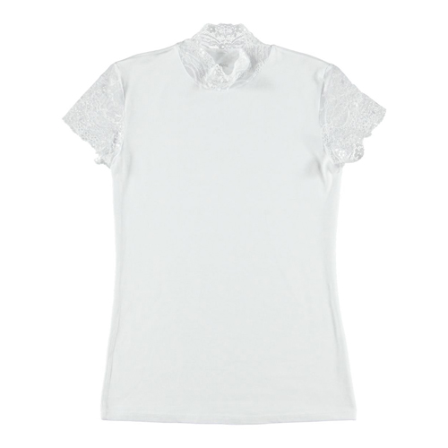 Shirt Met Kanten Mouwtjes – Wit Aanbieding! van € 22.95 Voor slechts € 14.92!
